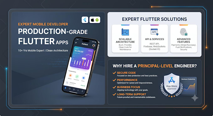 build a scalable flutter app for ios and android