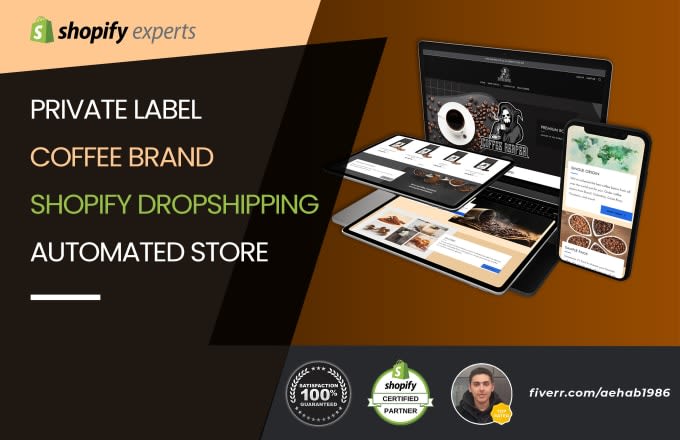 create private label coffee brand shopify dropshipping store