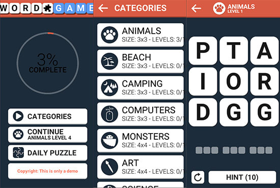 create a word game for android and ios