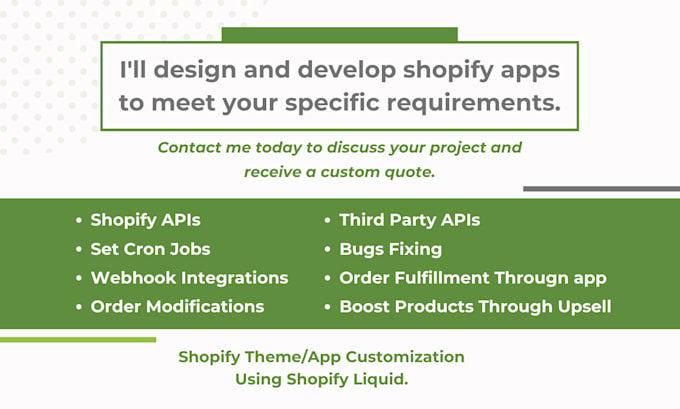 provide shopify app development and bug fixing services