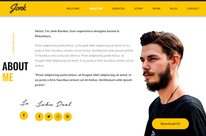 Design amazing portfolio website with html css js bootstrap by ...