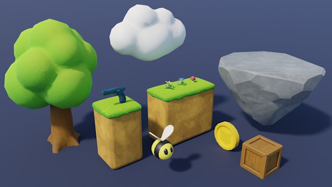create stylized, low poly models, game props or asset packs