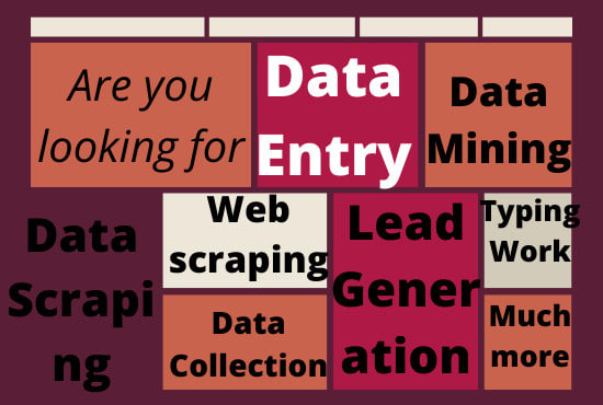 do data entry, data mining, web scraping with accuracy