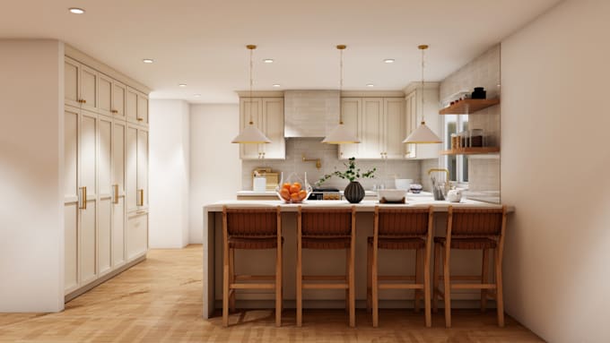 do kitchen or bath 3d model with renders
