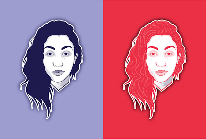 do minimalist flat line vector avatar or portrait