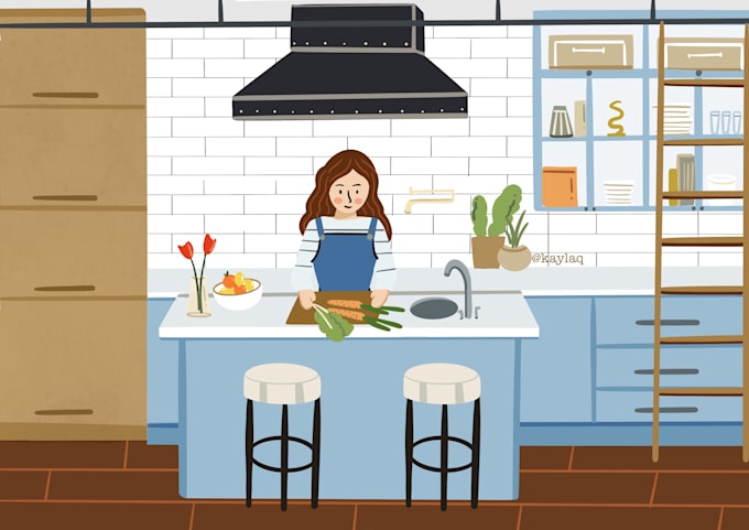 create flat illustration in my style