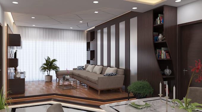 create your living room with realistic rendering