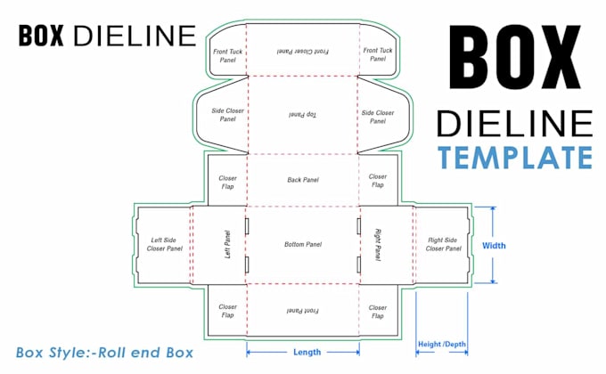 create corrugated mailer box perfect dieline template
