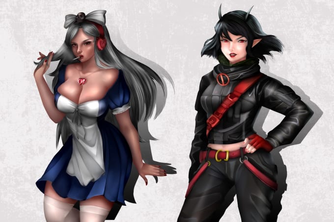 draw your sfw or nsfw semirealistic anime