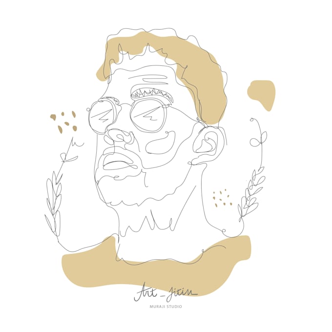 draw aesthetic line art for potrait