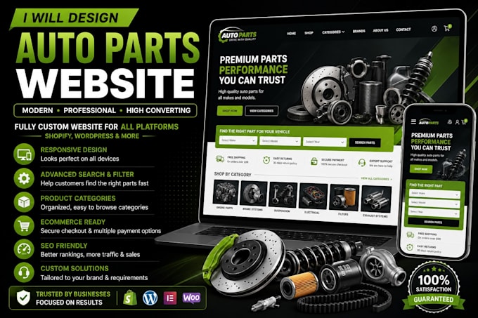 design auto parts website in wordpress