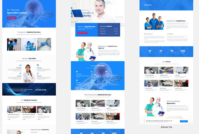 web pages for doctors in wordpress