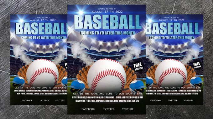 design a premium baseball game poster ,baseball league flyer
