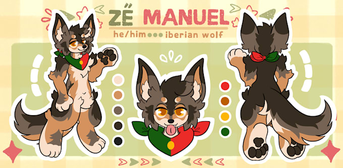 draw a reference sheet for your furry character
