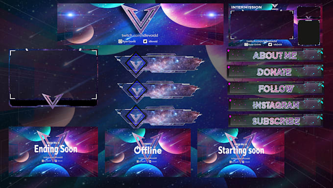 design professional animated overlay for twitch or youtube