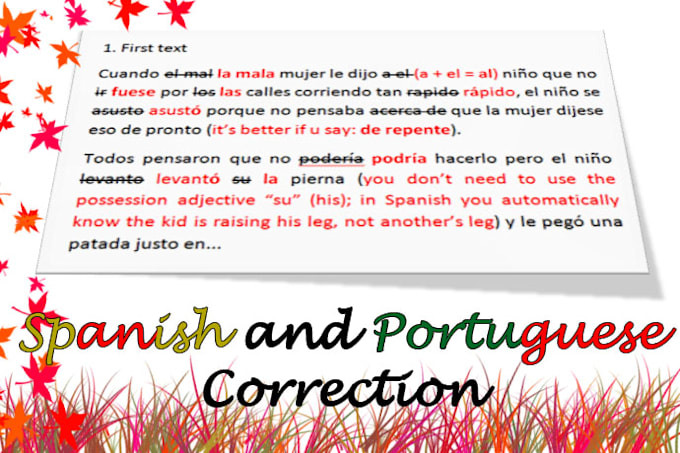 correct your Spanish and Portuguese texts