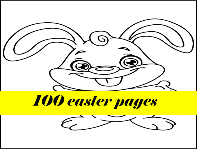 design  100  easter pages coloring book for kdp