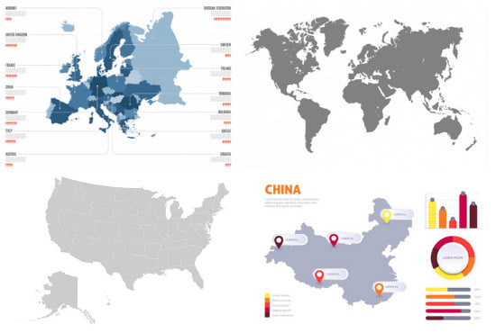 give high quality editable maps of the countries