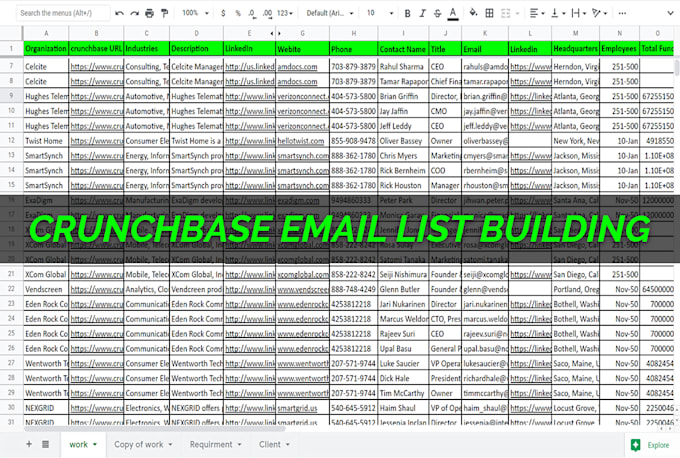 do b2b lead generation, email list building and web research