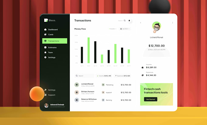 design saas, web app, dashboard, software UI UX