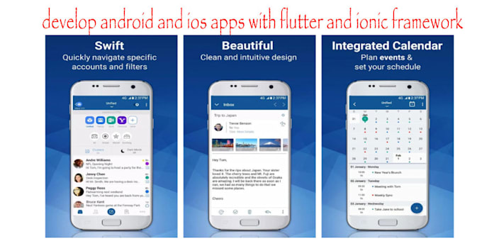 develop android and ios app with flutter and ionic framework