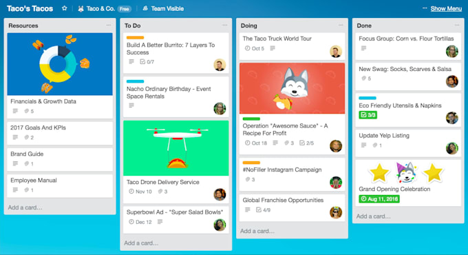 set up a scrum board or kanban board for you