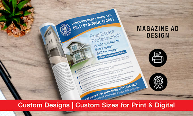 design print ad, magazine ad, newspaper ad, one pager, flyer or poster
