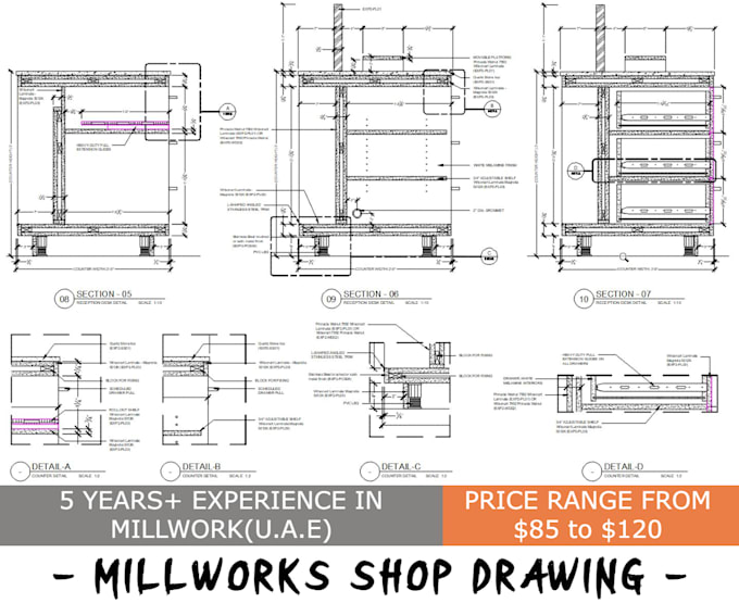 make millwork 2d enhanced detailed shop drawings