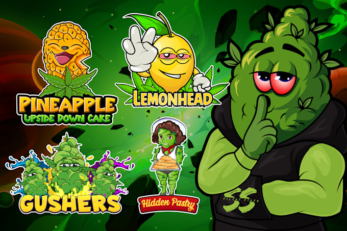 create a professional cannabis mascot logo design