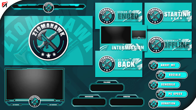 design logo and professional twitch overlay package