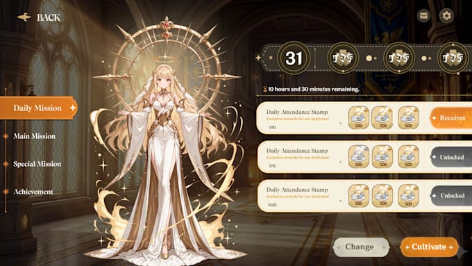 create a modern game UI UX