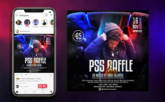 design online church, any event fb instagram flyer