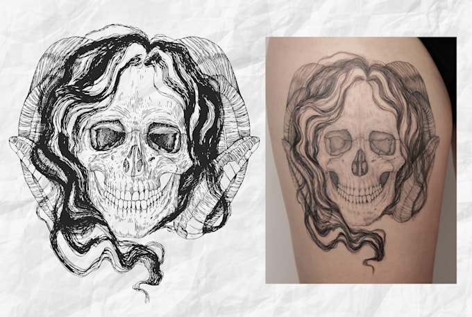 make an engraving tattoo design, engraving illustration