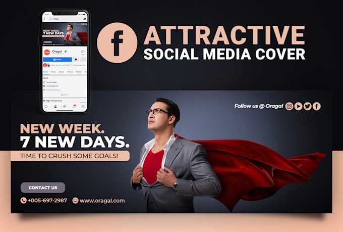 create a professional social media cover