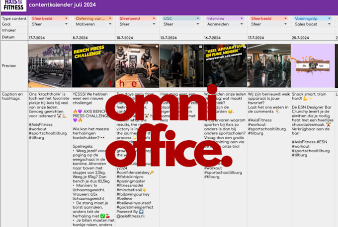 create a professional social media content calendar for you