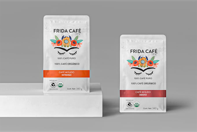 do aesthetic coffee bag packaging, stickers and label design