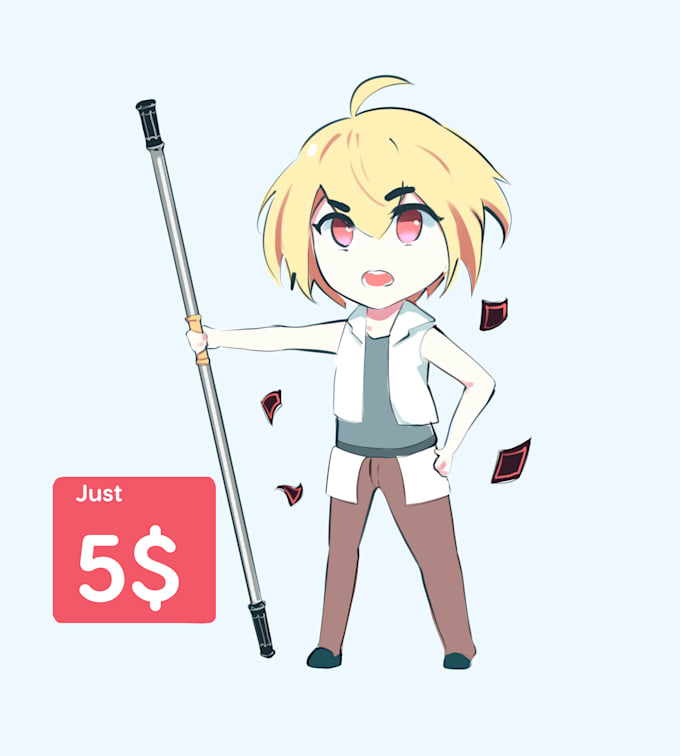 draw fullbody cute chibi for 5 dollars in 24 hours
