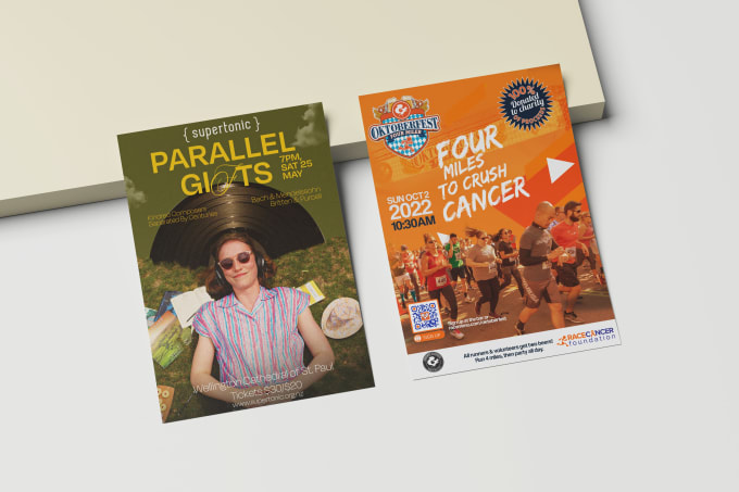 design minimalist event flyers, posters or banner ads
