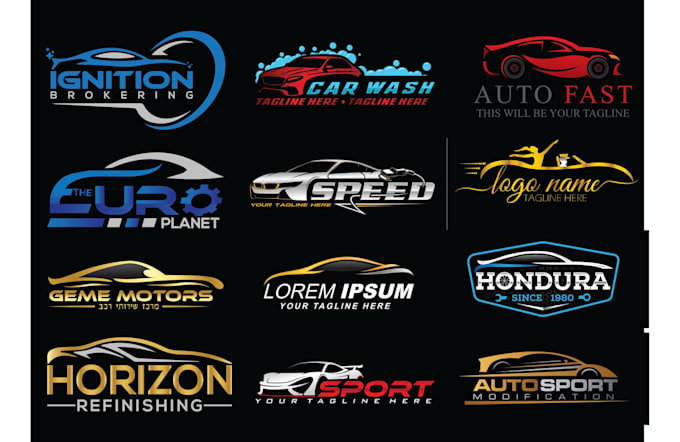 design unique creative logo luxurious car and auto shop