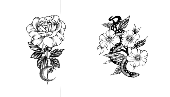 create a unique line art tattoo design