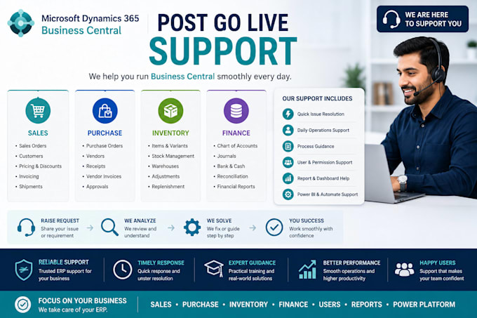 provide business central training and erp support