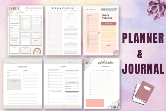 customize a planner or journal interior