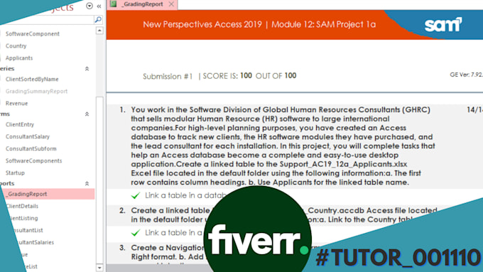 Do Sam Cengage Projects In Microsoft Office Ms Word Access Excel By Tutor 001110 Fiverr