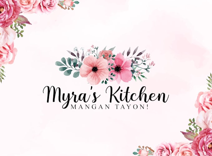 create watercolor floral logo design