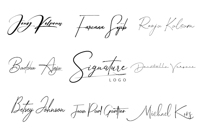 design handwritten signature, calligraphy photography logo