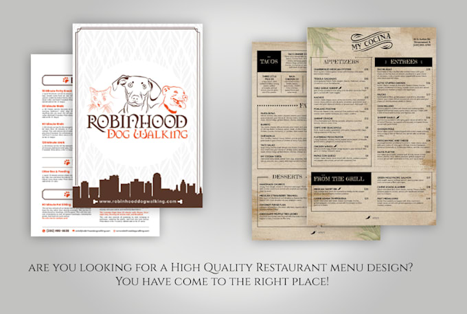 design an exclusive restaurant menu