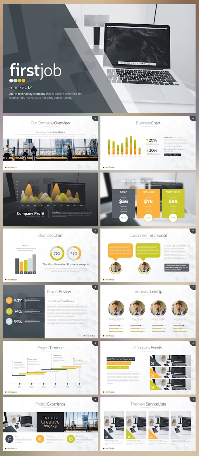write and design investor pitch deck presentation in powerpoint