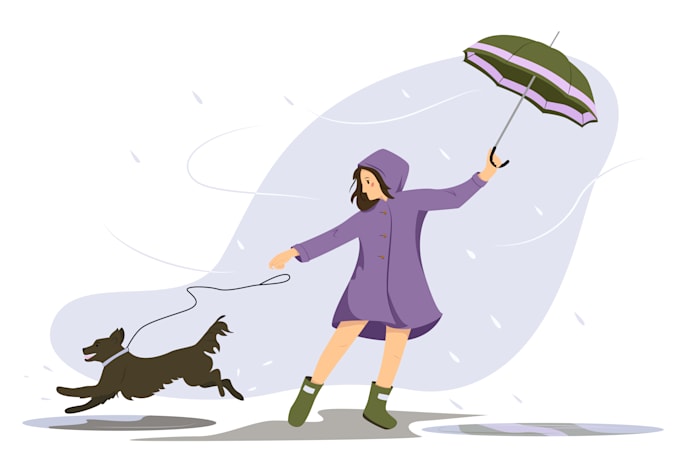 draw cartoon character in flat design vector style