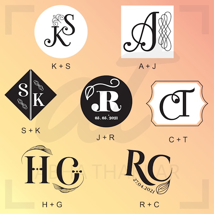 create monograms, wedding initials, logo
