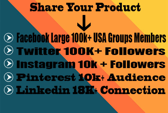 promote your amazon, ebay, etsy, poshmark product large USA audience